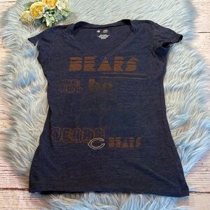 Team Apparel NFL Chicago Bears V Neck Short Sleeve Tee sz M